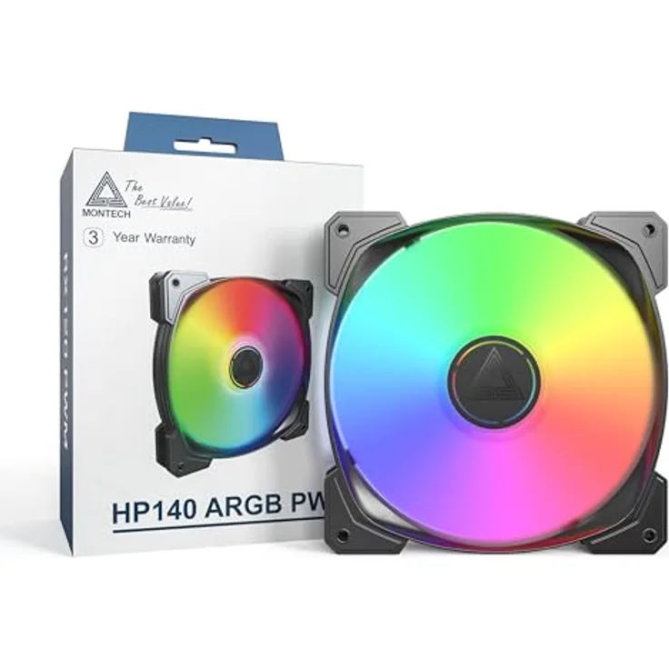 Montech HP140 PWM ARGB Gehäuselüfter - 140mm, schwarz