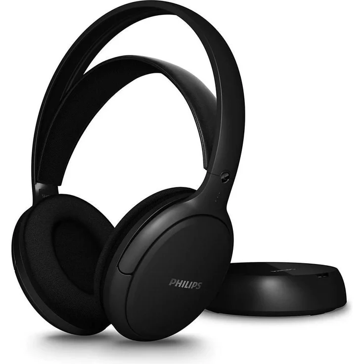 Philips TV-Kopfhörer SHC5200M2/12, Kabelloser Over-Ear Kopfhörer mit 30 Stunden Akkulaufzeit, Schwarz