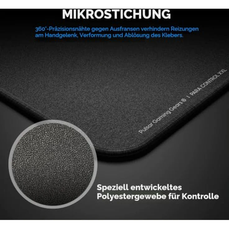 Pulsar ParaControl V2, Gaming Mauspad (Medium Speed) 900 x 400 x 4 mm, rutschfeste Naturkautschuk-Unterseite, schwarz – Bild 2