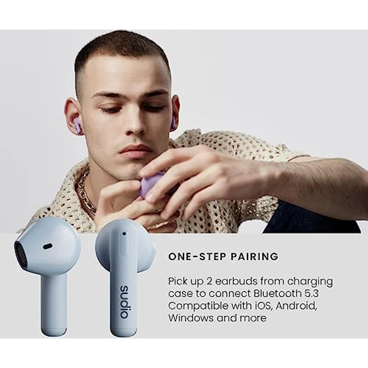 Sudio A1BLU, True Wireless Stereo Kopfhörer mit IPX4 Wasserfestigkeit, Bluetooth und USB Typ-C, Blau – Bild 6