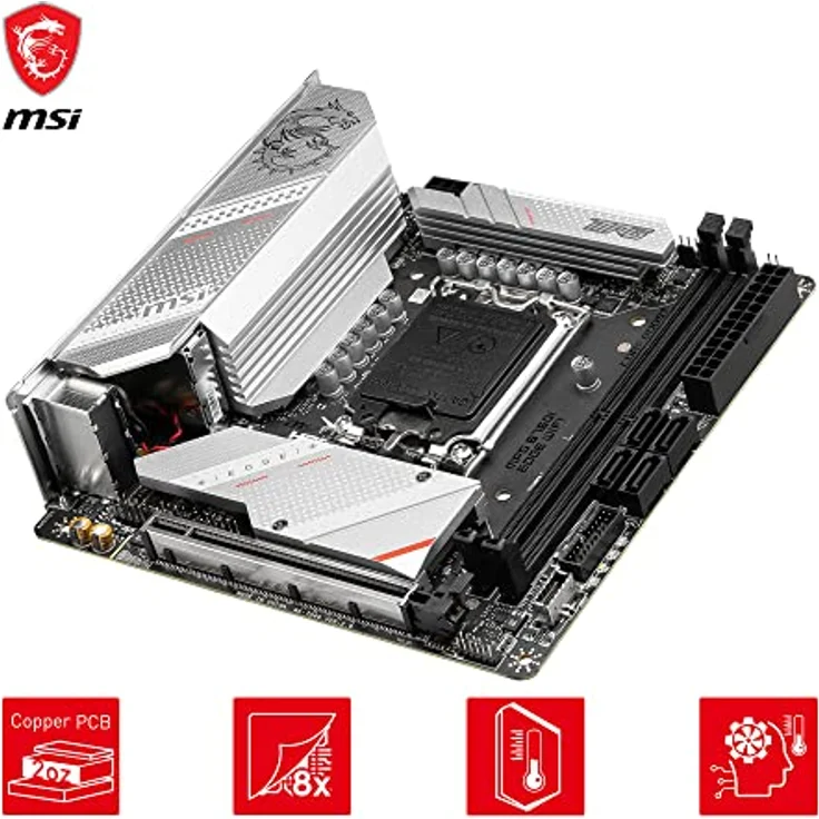MSI MPG B760I Edge WiFi Motherboard, Mini-ITX - Für Intel Core Prozessoren der 12. und 13. Gen, LGA 1700-8 Direct 90A VRM, DDR5 Memory Boost 7200+MHz/OC, PCIe 5.0 x16, 2 x M.2 Gen4, Wi-Fi 6E – Bild 4