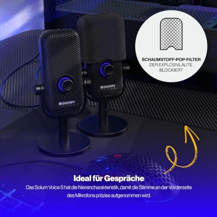 Endorfy Solum Voice S (schwarz, USB-C), Mikrofon – Bild 3