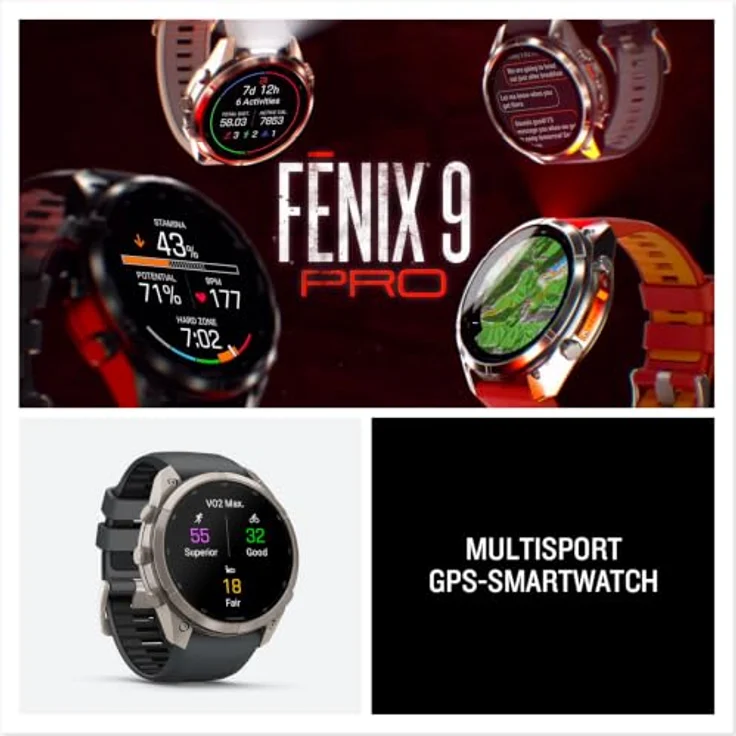 GARMIN FENIX 9 PRO - INREACH, 51 MM Titan Smartwatch mit Saphirglas, LTE-Konnektivität, Graphit/Schwarz – Bild 8