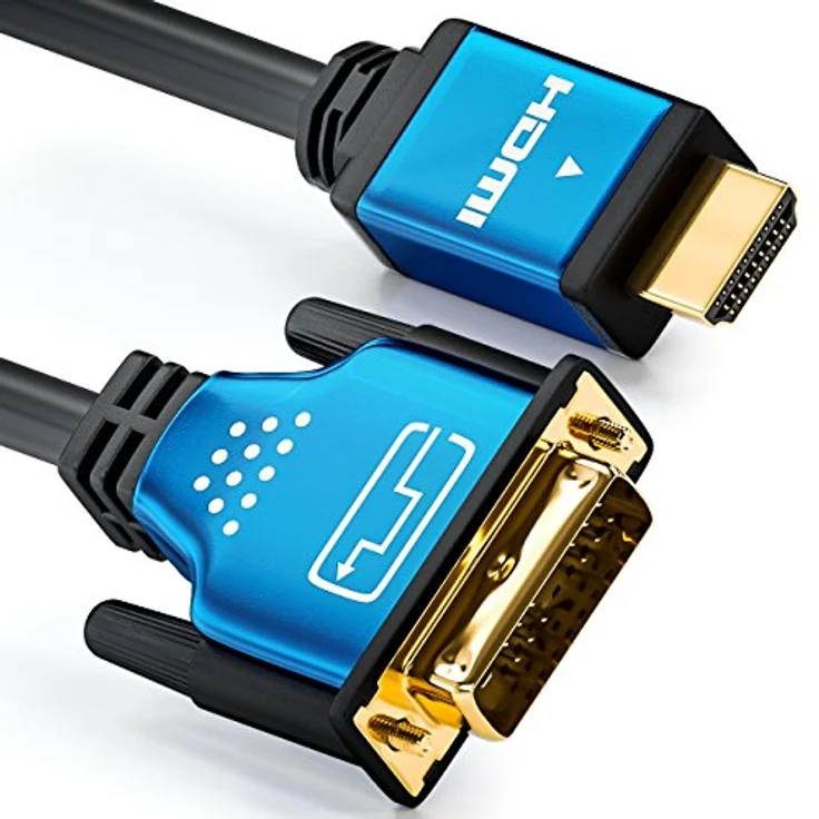 deleyCON 1,5m HQ HDMI zu DVI Kabel High Speed - 1080p / Full-HD / 3D Ready - HDMI auf DVI Adapterkabel – Bild 2