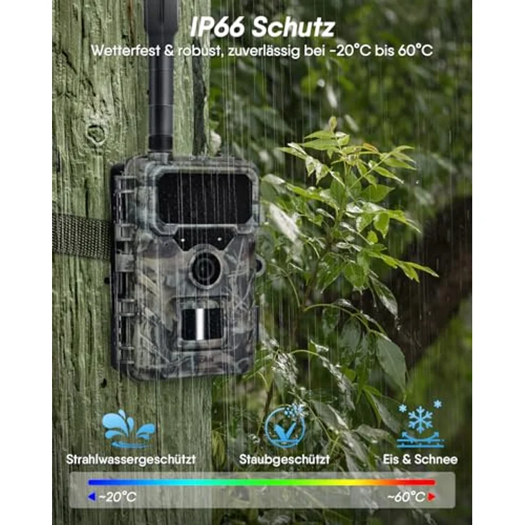 Rollei Wildkamera 4G SIMConnect, 32 Megapixel Fotokamera mit 4K Videoaufnahme und App-Steuerung – Bild 7