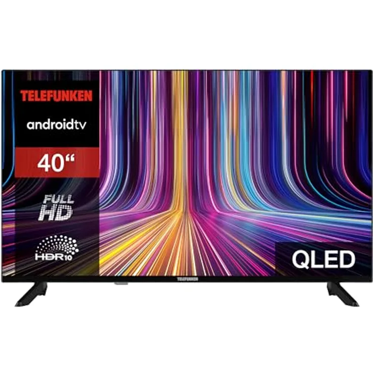 Telefunken QLED TV 40 Zoll Fernseher Full HD Android Smart TV (HDR, Triple-Tuner, Bluetooth) QF40AO750S, Schwarz