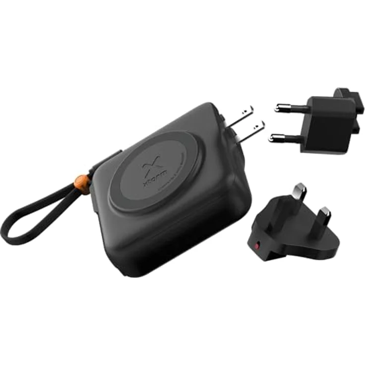 Xtorm TravelPro 30W 3-in-1 MagSafe Powerbank, 10.000 mAh, schwarz, mit integriertem Reiseadapter und zwei USB-C-Kabeln – Bild 1