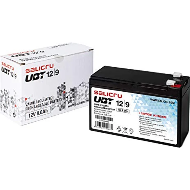 Salicru UBT 12V/9Ah, wiederaufladbare Blei-Säure-Batterie für USV-Systeme, wartungsfrei, schwarz – Bild 2