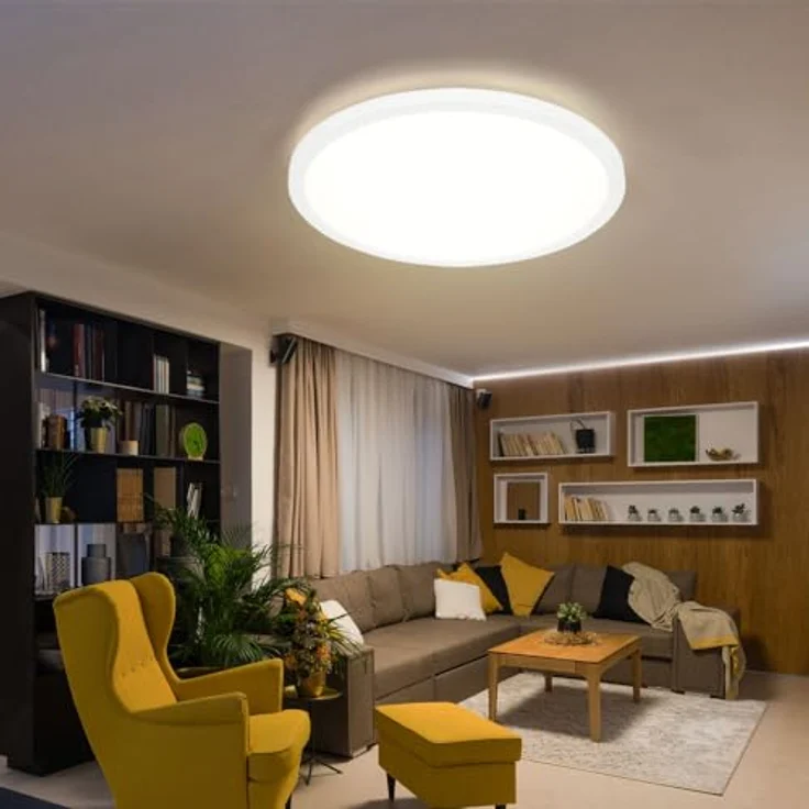 GLOBO LIGHTING LED Deckenleuchte 24 Watt Backlight Memory Funktion IP44 weiß opal rund – Bild 5