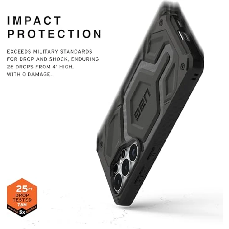 URBAN ARMOR GEAR Monarch Pro Case für Samsung Galaxy S26 Ultra, Carbon Fiber, 6m Fallschutz, Wireless Charging kompatibel, mit Magnetring – Bild 3