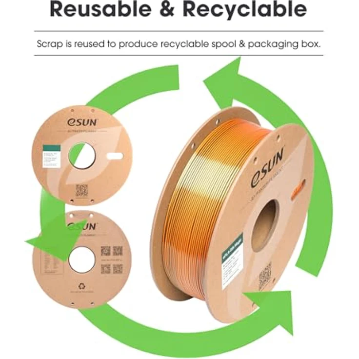 eSUN Silk Magic PLA Filament 1.75mm, Dual-Color Co-Extrusion, Farbverlauf Schwarz-Gold, 1KG Spule für 3D-Drucker – Bild 4