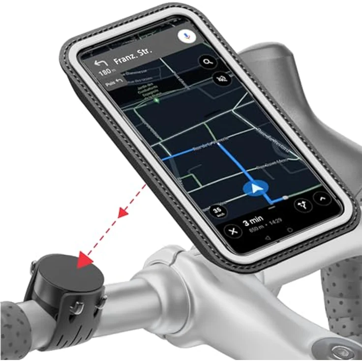 Shapeheart Magnetic Bike Mount 6.7, Smartphone Halterung für Lenker und Vorbau, Schwarz, Weiß – Bild 1