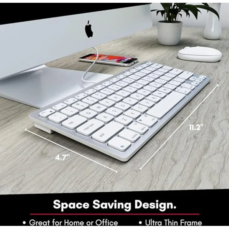 Macally UCSLIMKEYCA, kompakte USB-C-Tastatur für Mac mit 78 Tasten, US QWERTY Layout – Bild 3