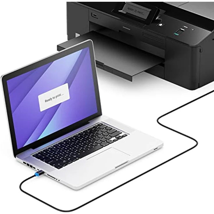 deleyCON 1m USB 3.0 Super Speed Kabel USB A-Stecker zu USB B-Stecker Datenkabel bis zu 5 Gbit/s für z.B. Drucker Scanner Multifunktionsdruckern Schwarz – Bild 2