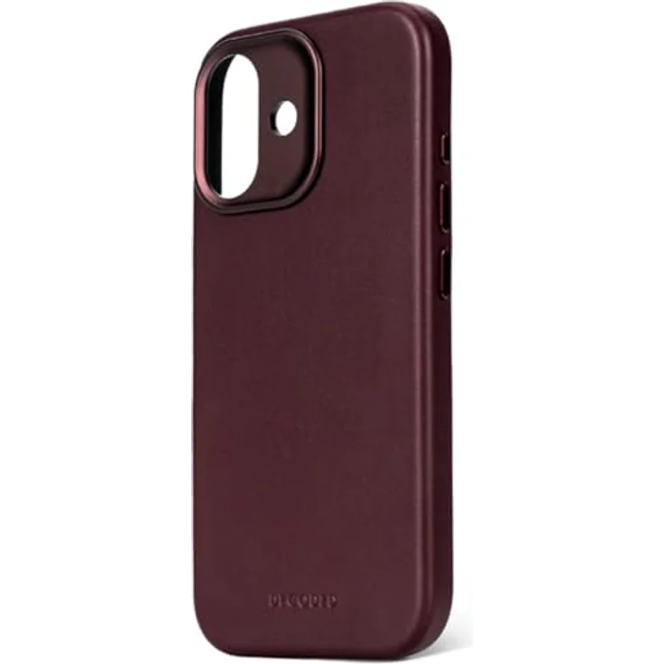 Decoded Leather Backcover für Apple iPhone 17, handgefertigte Smartphone Hülle aus vollnarbigem Leder in Dark Ruby mit MagSafe-Funktionalität und schockabsorbierendem Schutz – Bild 2