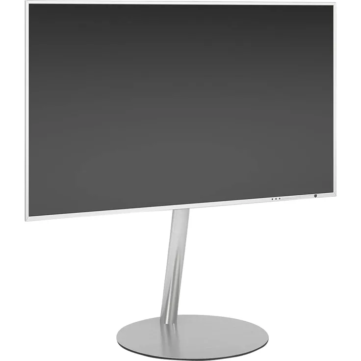 Wissmann Ecoline Art 900-CI, Designer TV-Ständer mit Drehfunktion und Standfuß Kreis Edelstahl für TV 42“-60“, minimalistische Formensprache, unsichtbare Kabelführung