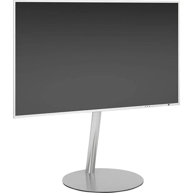 Wissmann Ecoline Art 900-CI, Designer TV-Ständer mit Drehfunktion und Standfuß Kreis Edelstahl für TV 42“-60“, minimalistische Formensprache, unsichtbare Kabelführung