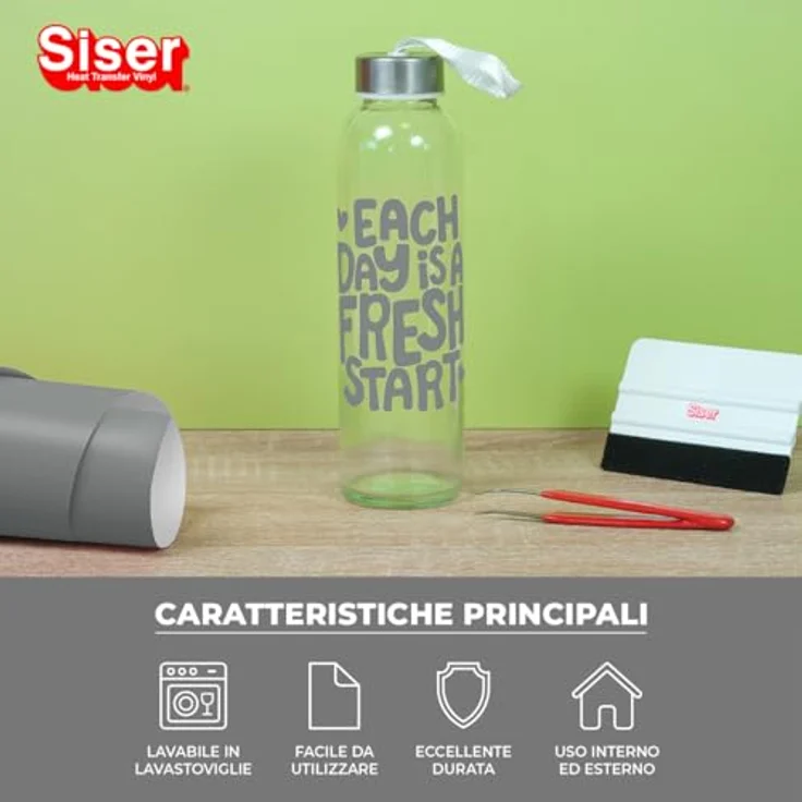 Siser EasyPSV® Starling selbstklebende Folie, Schnittbreite 30 cm, graphit, langlebig und spülmaschinenfest – Bild 4