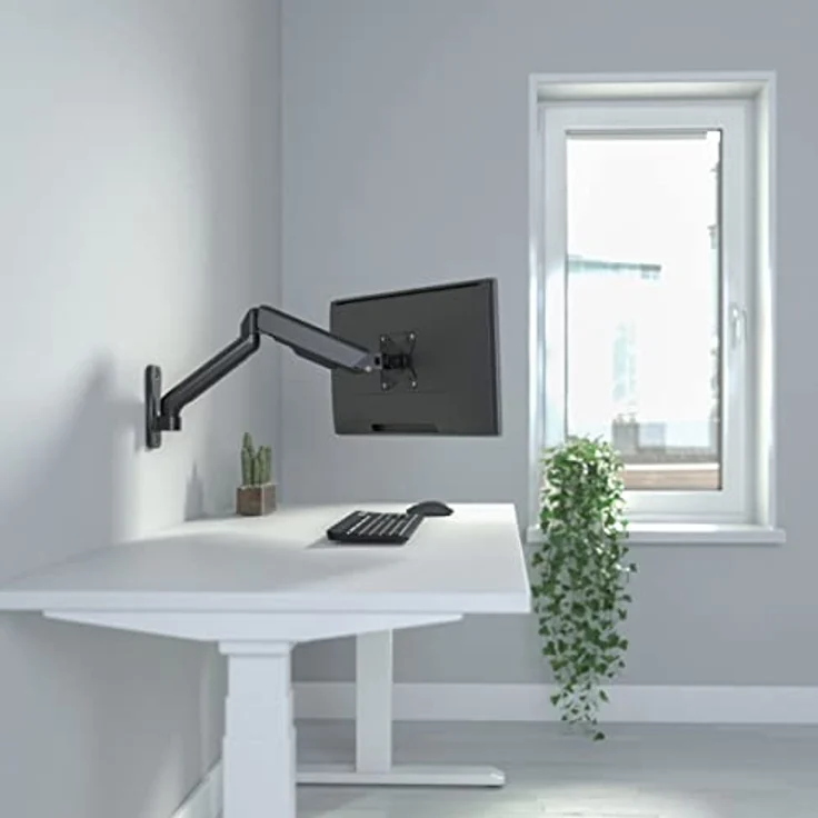 Deltaco ARM-0360, Wand-Monitorhalterung für 32 Zoll Monitore, höhenverstellbar mit Dreh- und Neigefunktion, Schwarz – Bild 9