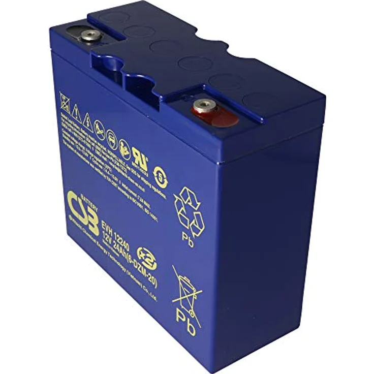 CSB CSB-EVH12240 12 Volt AGM Bleiakku 24Ah, zyklenfest und standbyfähig, M5 Innengewinde, 181x76,2x178mm – Bild 1