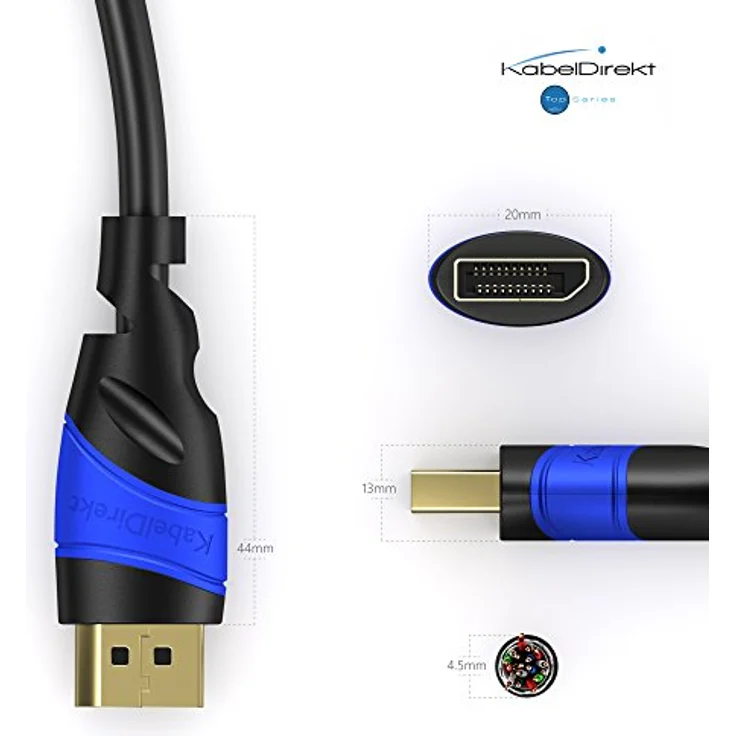 KabelDirekt - DisplayPort Kabel - 2m - (4K 60HZ DisplayPort zu DisplayPort Version 1.2) - TOP Series – Bild 4