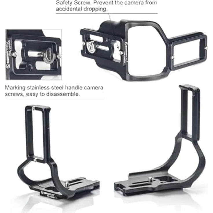 Sunwayfoto PNL-D850G L-Bracket für Nikon D850 + Grip, CNC-gefrästes Aluminium in langlebiger Eloxierung – Bild 3