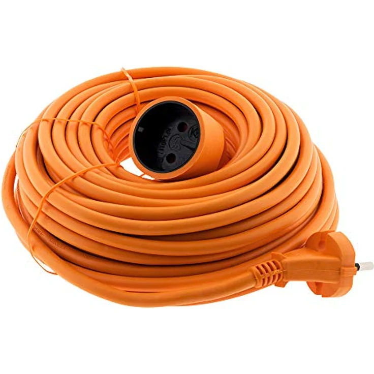 Zenitech Verlängerungskabel 16A HO5VV-F 2x1,5mm² 3680W / 230V, orange, witterungsbeständig, 20m Länge, NF- & CE-zertifiziert – Bild 1