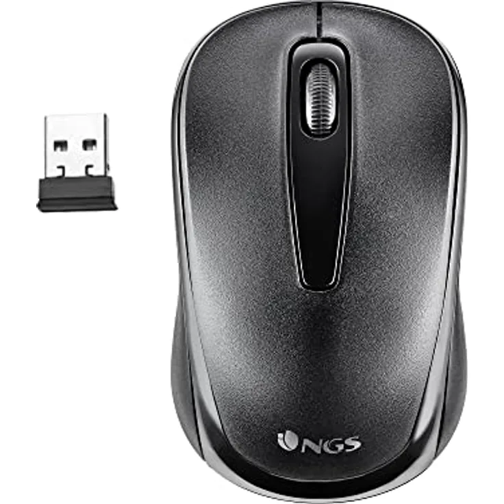 NGS Easy Gamma - 2.4GHz Wireless Optical Mouse Nano Receiver, 1200 DPI mit USB-Anschluss, 2 Tasten + Scrollrad