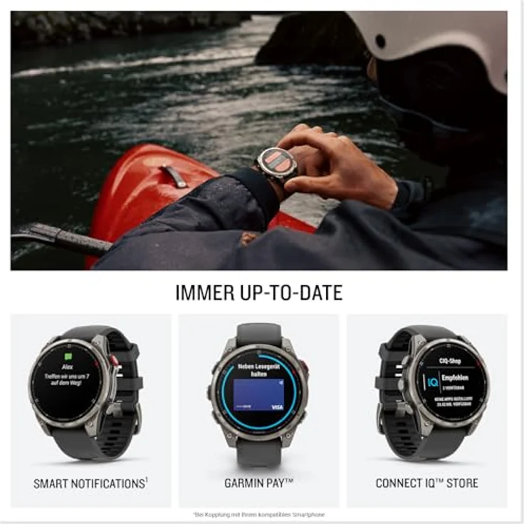 Garmin Fenix 8 Pro (47 mm, 4G), Multisport-Smartwatch mit inReach-Technologie und SOS-Notruf-Funktion – Bild 5