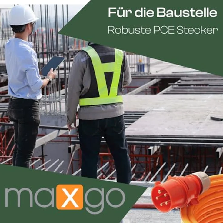 netbote24 maxgo CEE-Starkstromkabel Kraftstromkabel Verlängerungskabel mit Phasenwender 400V 32A 50m 5P 6h Verlängerung Polyurethanleitung Pur Kabel H07BQ-F 5X4mm² IP44 Außenbereich – Bild 3
