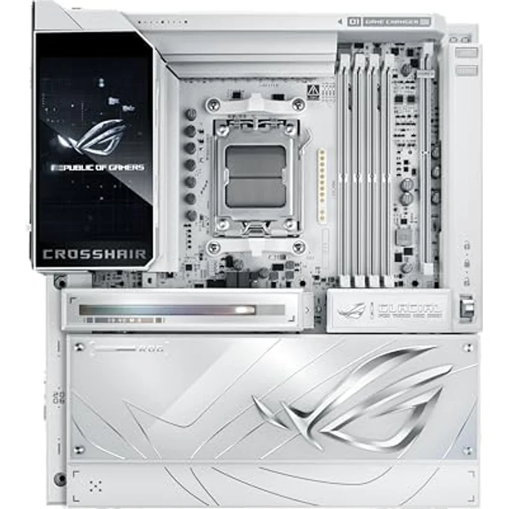 ASUS ROG Crosshair X870E Glacial Gaming Mainboard AMD AM5, E-ATX, DDR5, 10G Ethernet, WiFi 7, 2x PCIe 5.0 NVMe SSD, 2x PCIe 4.0 M.2, 12x USB 10Gbps – Bild 1