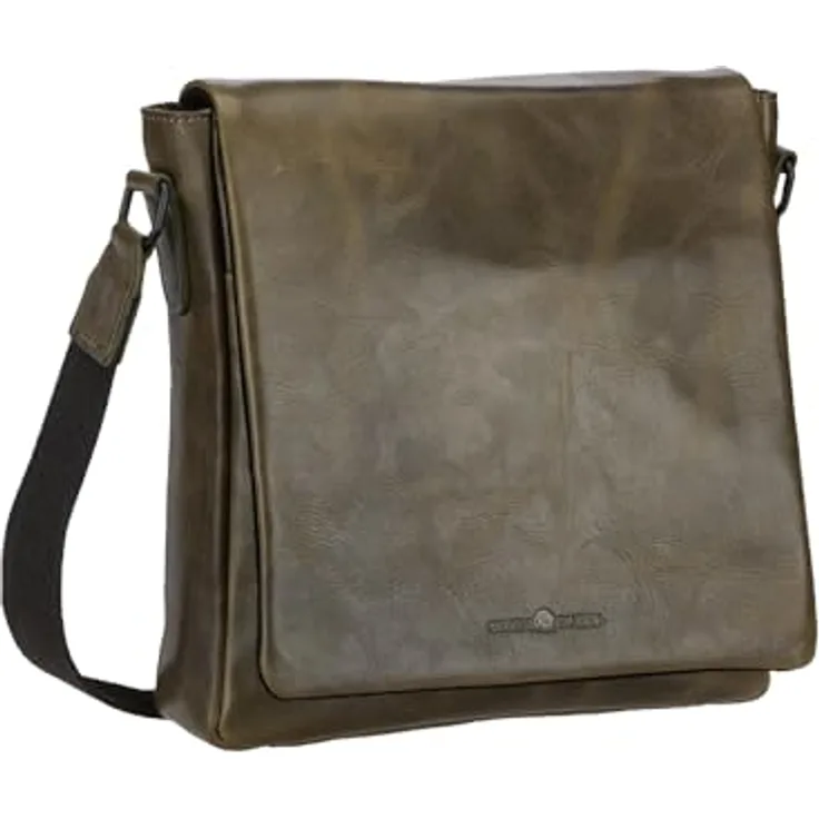 Greenburry Newport Messenger, Laptop-Tasche aus 100% Leder, 24 cm, grün