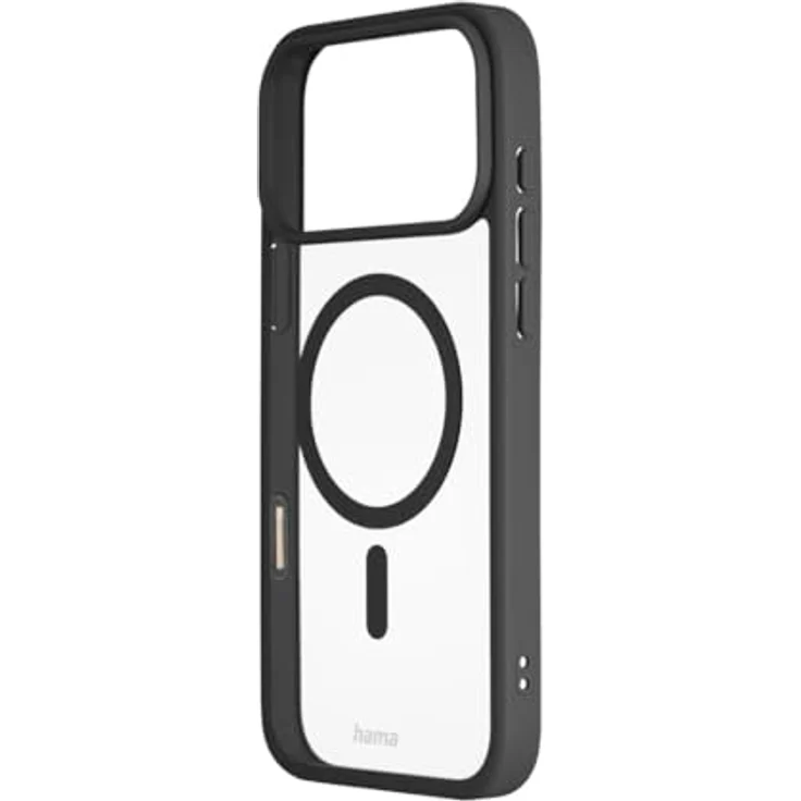 Hama Handyhülle für iPhone 17 Pro Max, MagSafe Case mit Kantenschutz, Kameraschutz, rutschfester Oberfläche, geschützten Seitentasten, durchsichtig/schwarz – Bild 2