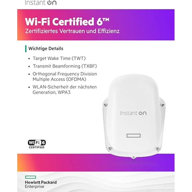 Aruba HPE Networking Instant On Access Point AP27 2x2 WiFi 6 für Außenbereich | EU-Modell (S1T42A) – Bild 5