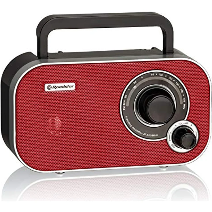 Roadstar TRA-2235 rot tragbares Radio mit Kopfhöreranschluss (UKW, Mono-Breitbandlautsprecher) – Bild 2