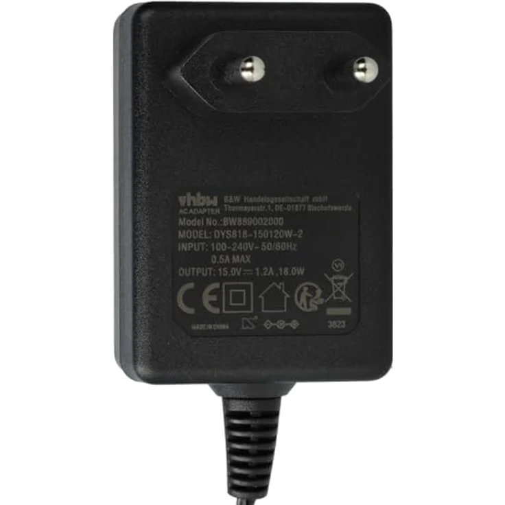 vhbw Netzteil Ersatz für Thomson Telecom FW7240/15, AC/DC Adapter mit Euro-Stecker, schwarz, 15 V / 1,2 A – Bild 5