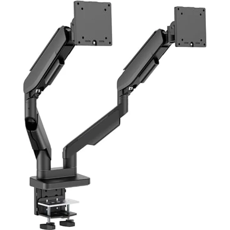 LC-Power LC-EQ-A34B-D, Tischhalterung für zwei Monitore bis 34 Zoll, Höhenverstellbar, neigbar, schwarz