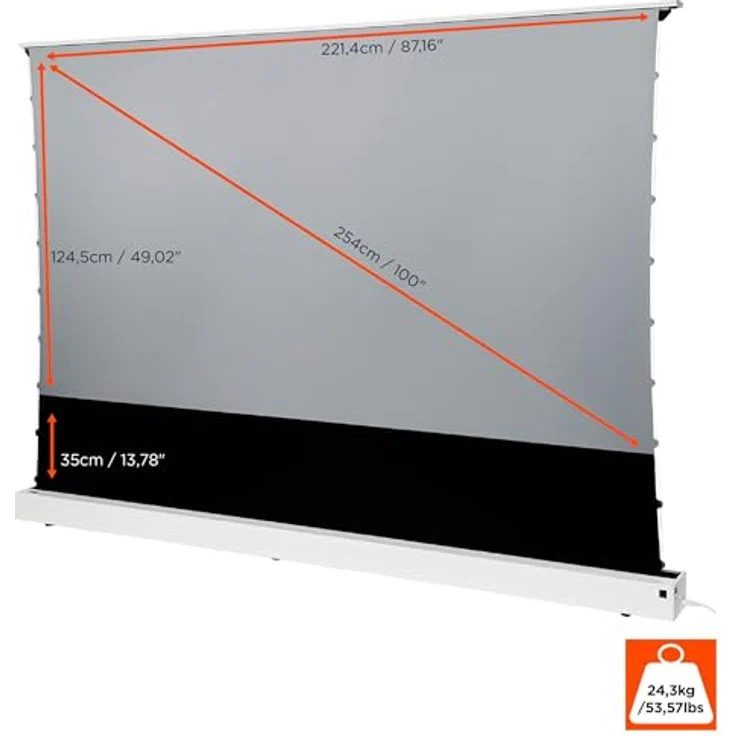 Celexon CLR UST Hochkontrast Bodenscheren Leinwand - HomeCinema V2.0, 100" weiß (16:9), Weiss – Bild 2