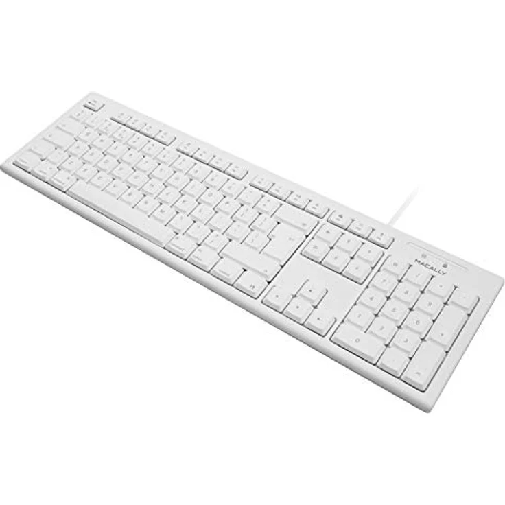 Macally QKEY-UK, erweiterte USB-A 105-Tasten-Tastatur mit Ziffernblock für Mac, UK QWERTY-Layout, weiß – Bild 4