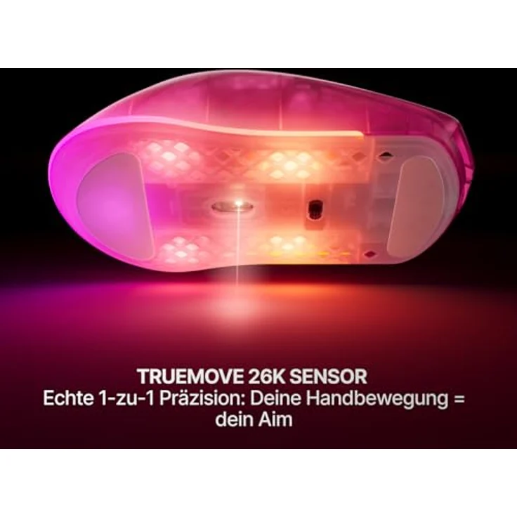 SteelSeries Aerox 3 Wireless Gen 2 – Ultraleichte 68-g-Gaming-Maus mit 26K DPI-Sensor, 200 Std. Akkulaufzeit, IP54, RGB, Magenta – Bild 5