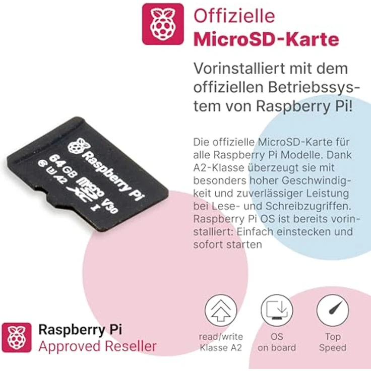 BerryBase Raspberry Pi 5 Starterkit, 64GB microSDHC mit Pi OS, Gehäuse, Netzteil, HDMI-Kabel, 8GB RAM, weiß – Bild 5