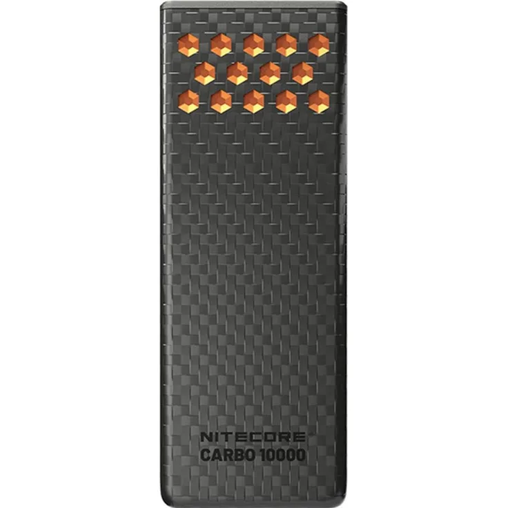 Nitecore CARBO10000 Gen2 Powerbank, 10000 mAh, 30 W Schnellladung, IPX8 wasserdicht, orange