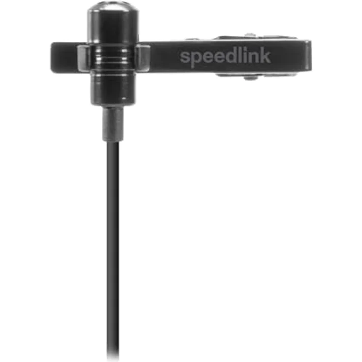 Speedlink SPES Ansteckmikrofon mit Kabel Klinke 3,5mm - Lavalier Mikrofon mit Rauschunterdrückung, 2,5m Kabel, schwarz – Bild 2