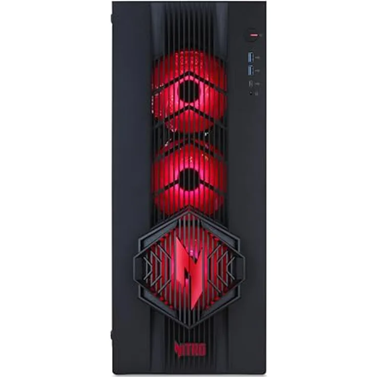 Acer Nitro 70 N70X3D-100, Gaming Desktop mit AMD Ryzen 7 9800X3D, 32 GB DDR5 RAM, 1 TB PCIe SSD, NVIDIA GeForce RTX 5070, Windows 11 Home, Schwarz