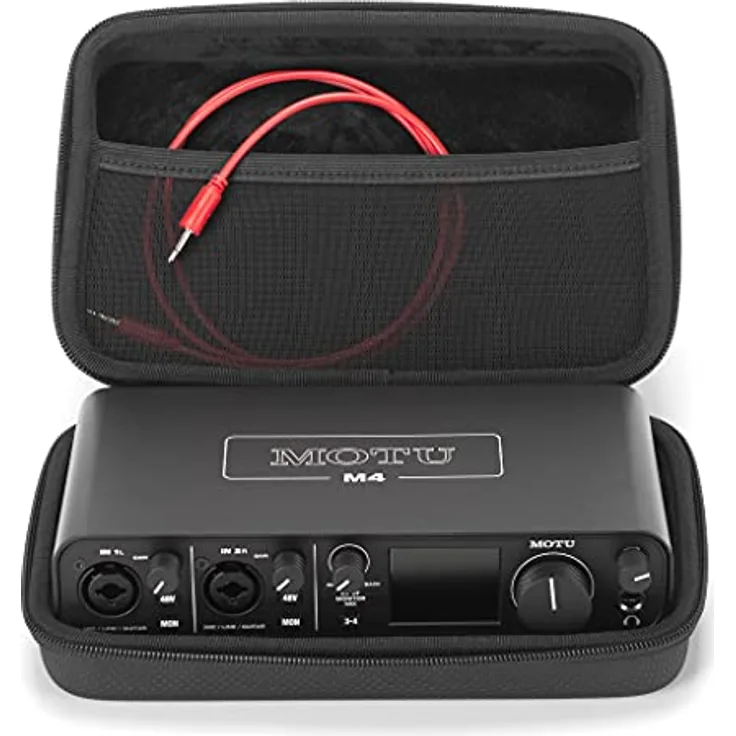 Analog Cases GLIDE Case für Motu M2 oder M4, Premium Schutzhülle (perfekte Passform, hochwertiges Material, umlaufender Reißverschluss, Kabelfach), Schwarz