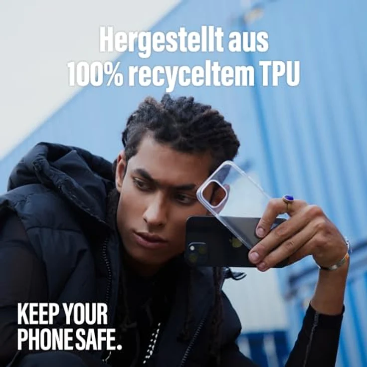 SAFE by PanzerGlass Backcover TPU Case für iPhone 15, transparente Schutzhülle aus recyceltem Kunststoff – Bild 6
