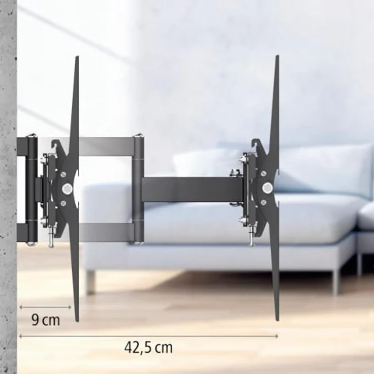 Hama TV-Wandhalterung, schwenkbar, neigbar, ausziehbar, 165 cm (65") bis 35 kg – Bild 5