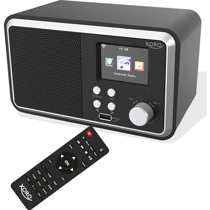 Xoro DAB 300 IR, Digitales WLAN Internet Radio mit 2.4“ Farbdisplay, Bluetooth 5.2, FM/DAB+, Wecker, Schwarz – Bild 1