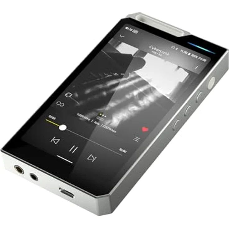 HiBy R4 Android-MP3-Player, 4DAC, Bluetooth & WLAN, DSD/PCM/MQA Unterstützung, 32 GB Speicher, Silber – Bild 4