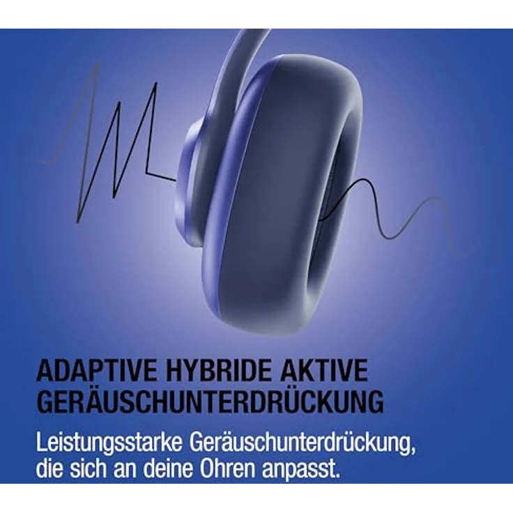 Fresh'N Rebel Clam Ace 2, Kabellose Kopfhörer mit aktiver Geräuschunterdrückung, 100 h Wiedergabezeit, Blau – Bild 2